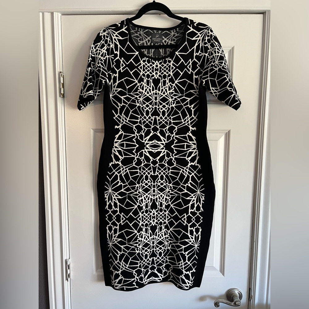 Elegant Black and White Patterned Dress